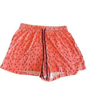 JoySpun Coral Anchor Print Shorts Lounge Sleepwear‎ S Small Drawstring